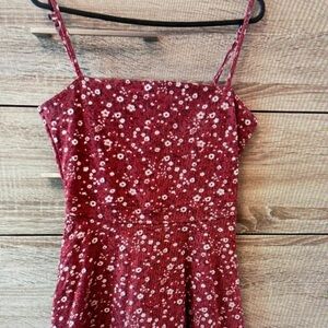 Floral Red Sleeveless Dress